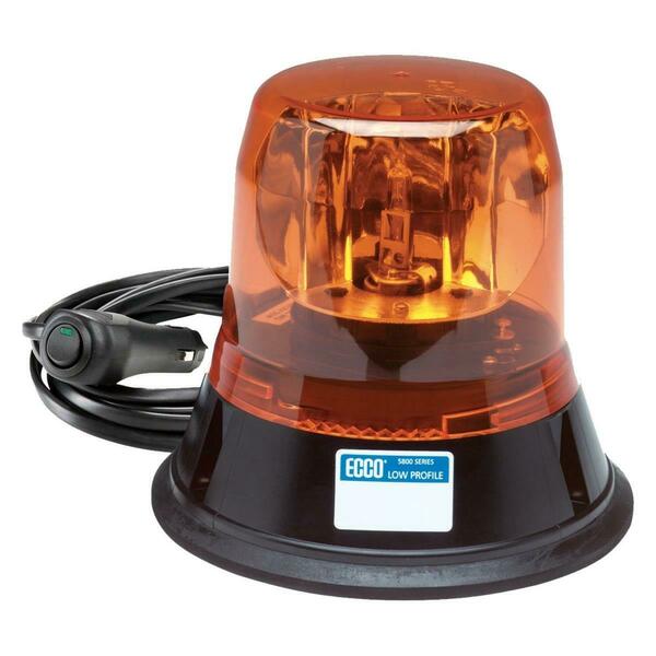 Ecco Safety Group 5800 Series Magnet Mount Low Profile Rotating Amber Beacon Light ECC5813A-MG